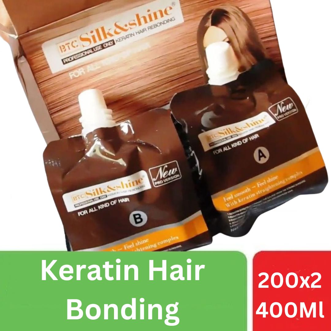 BTC Silk and Shine Keratin Hair Rebonding 200ml x 2 - Lelow Online